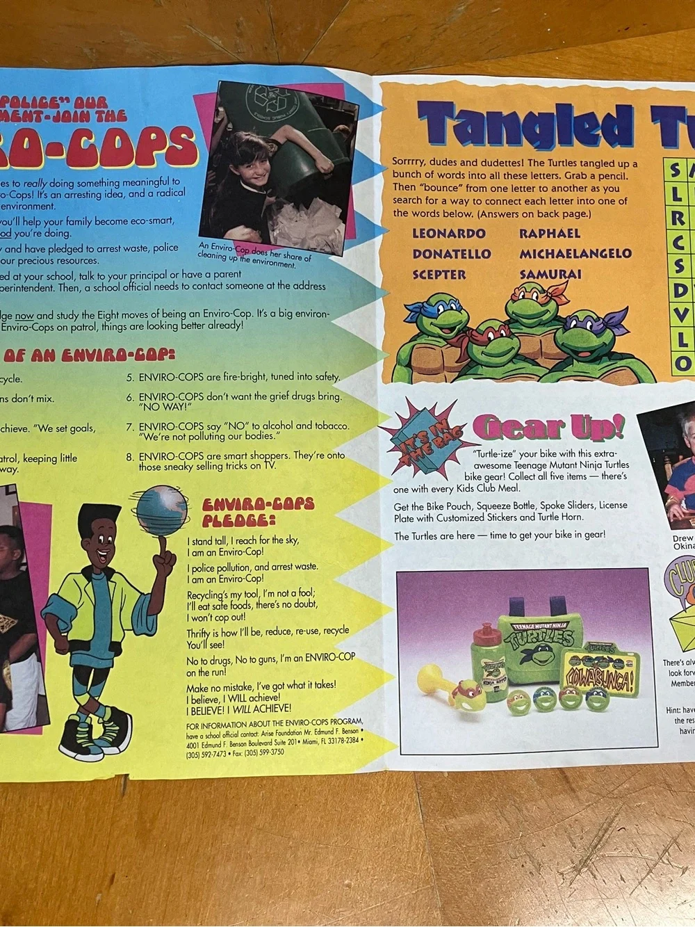 VTG 1993 Burger King Kids Club Adventures Magazine TMNT Turtles Volume 4 #3